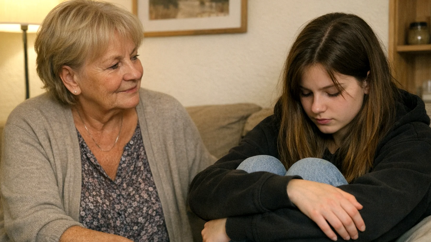 Die Oma beobachtet, dass ihre Enkelin (Teenager) immer häufiger soziale Situationen meidet – sie lehnt Einladungen von Gleichaltrigen ab, zieht sich bei Familientreffen zurück und wirkt bei neuen Begegnungen sichtlich angespannt und blockiert. Die Oma weiß nicht, wie sie ihr helfen soll, ohne sie unter Druck zu setzen oder das Thema zu verschlimmern."